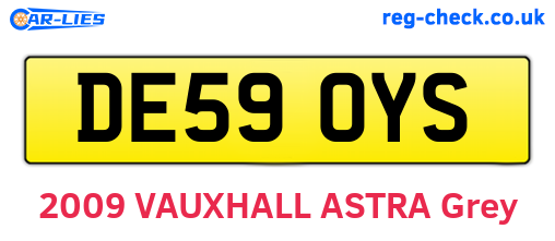 DE59OYS are the vehicle registration plates.