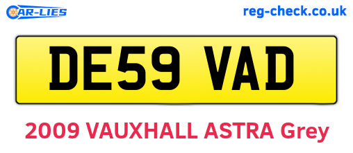 DE59VAD are the vehicle registration plates.