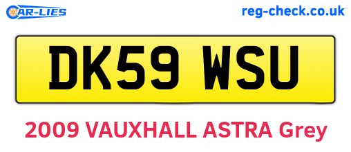 DK59WSU are the vehicle registration plates.