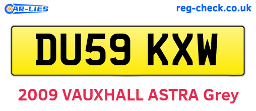 DU59KXW are the vehicle registration plates.