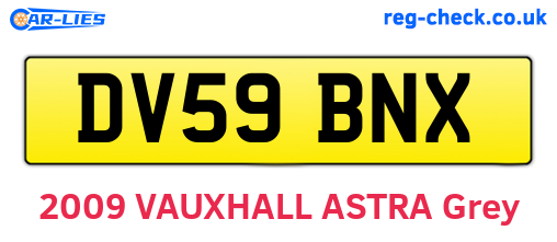DV59BNX are the vehicle registration plates.