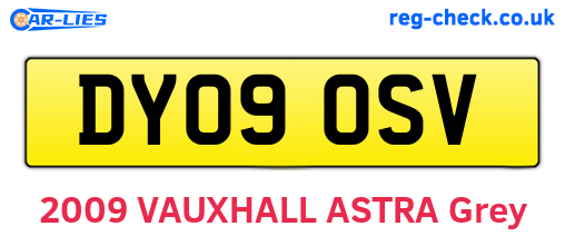 DY09OSV are the vehicle registration plates.