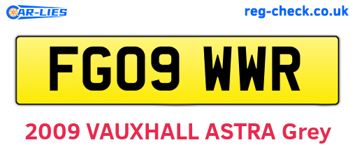 FG09WWR are the vehicle registration plates.