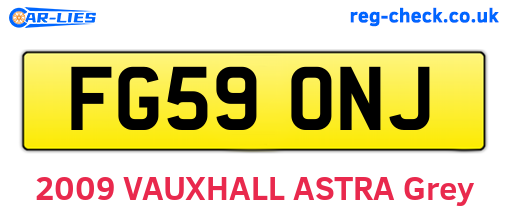 FG59ONJ are the vehicle registration plates.