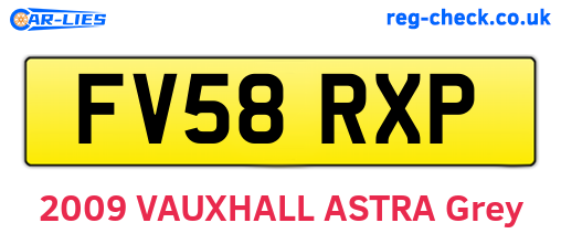 FV58RXP are the vehicle registration plates.