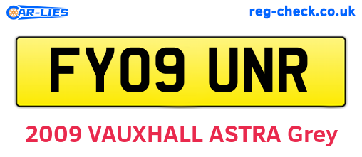 FY09UNR are the vehicle registration plates.