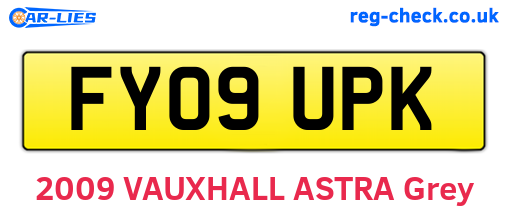 FY09UPK are the vehicle registration plates.