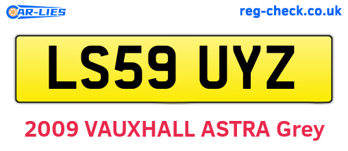 LS59UYZ are the vehicle registration plates.