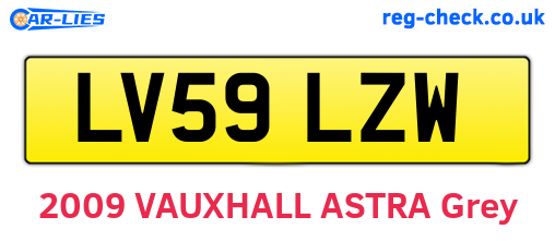 LV59LZW are the vehicle registration plates.