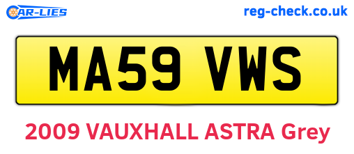 MA59VWS are the vehicle registration plates.