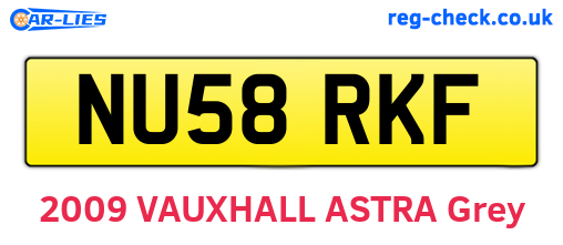 NU58RKF are the vehicle registration plates.