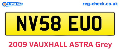 NV58EUO are the vehicle registration plates.