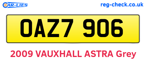 OAZ7906 are the vehicle registration plates.