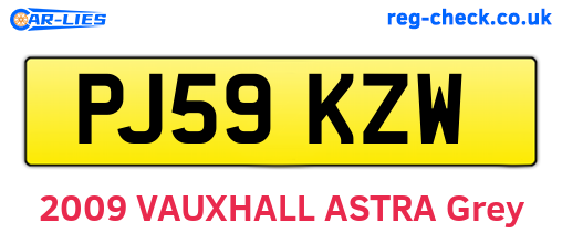 PJ59KZW are the vehicle registration plates.