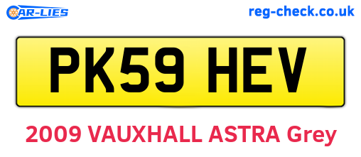 PK59HEV are the vehicle registration plates.