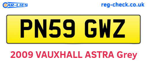 PN59GWZ are the vehicle registration plates.