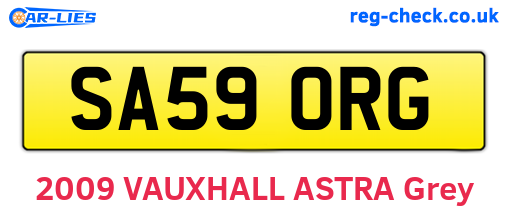 SA59ORG are the vehicle registration plates.