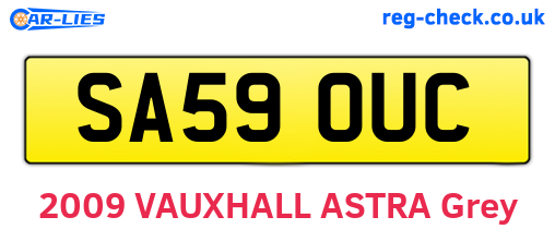 SA59OUC are the vehicle registration plates.