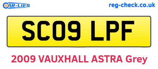 SC09LPF are the vehicle registration plates.