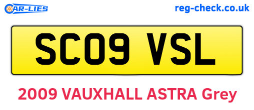SC09VSL are the vehicle registration plates.