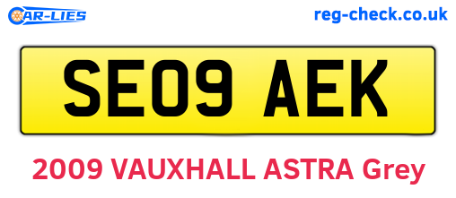 SE09AEK are the vehicle registration plates.