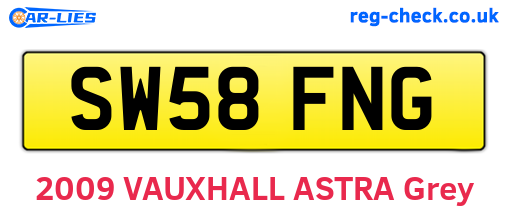 SW58FNG are the vehicle registration plates.