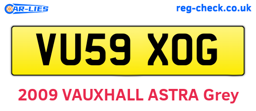 VU59XOG are the vehicle registration plates.