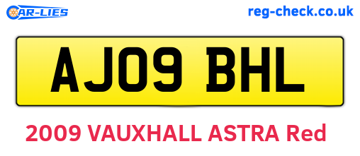 AJ09BHL are the vehicle registration plates.