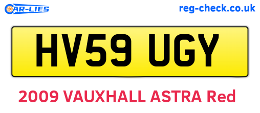 HV59UGY are the vehicle registration plates.