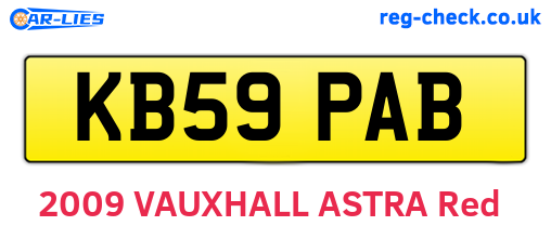 KB59PAB are the vehicle registration plates.