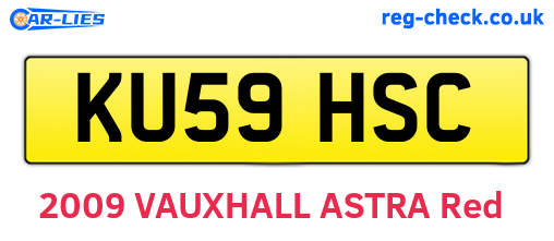 KU59HSC are the vehicle registration plates.