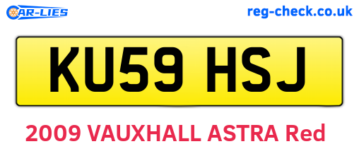 KU59HSJ are the vehicle registration plates.
