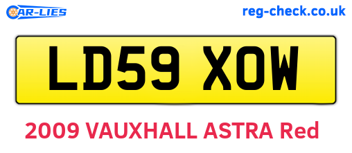 LD59XOW are the vehicle registration plates.