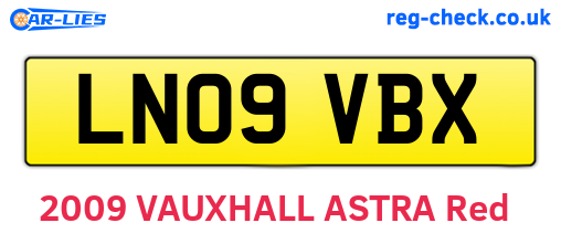 LN09VBX are the vehicle registration plates.