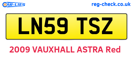 LN59TSZ are the vehicle registration plates.