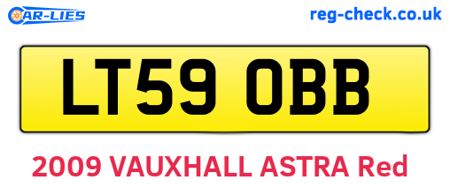 LT59OBB are the vehicle registration plates.