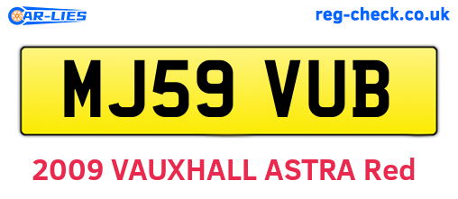MJ59VUB are the vehicle registration plates.