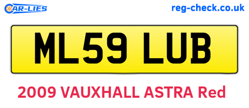 ML59LUB are the vehicle registration plates.
