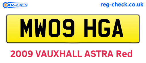 MW09HGA are the vehicle registration plates.