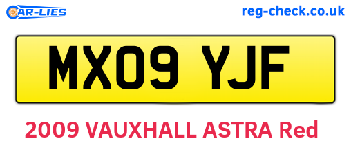 MX09YJF are the vehicle registration plates.