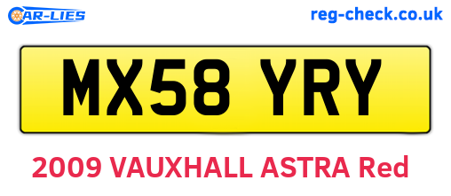 MX58YRY are the vehicle registration plates.