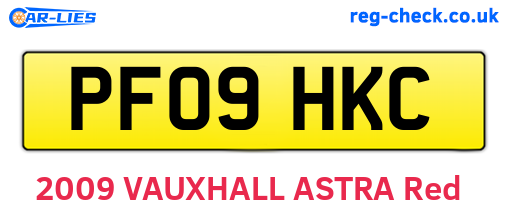 PF09HKC are the vehicle registration plates.