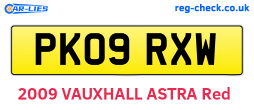 PK09RXW are the vehicle registration plates.