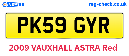 PK59GYR are the vehicle registration plates.