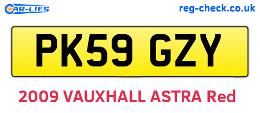 PK59GZY are the vehicle registration plates.