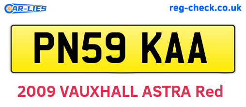PN59KAA are the vehicle registration plates.