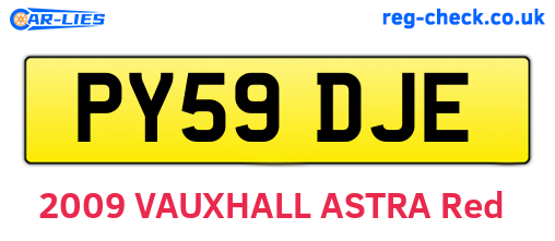 PY59DJE are the vehicle registration plates.