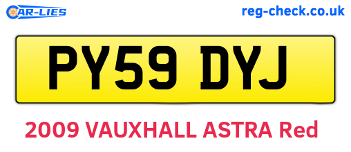 PY59DYJ are the vehicle registration plates.