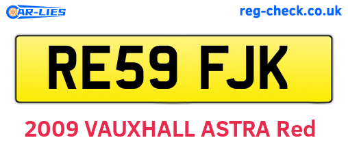 RE59FJK are the vehicle registration plates.