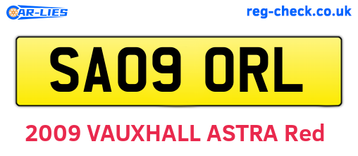 SA09ORL are the vehicle registration plates.